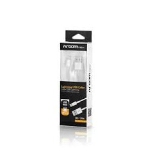 CABLE-ARGOM-10FT-LIGHTNING-MALE-TO-USB-2.0-MALE-WHITE--ARG-CB-0040-