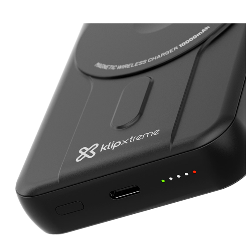 CARGADOR-KLIPX-POWERBANK-WIRELESS-MAGNETIC-10K-USB-C-BLACK--KPB-600-