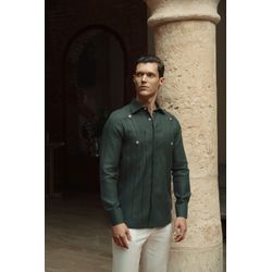 Guayabera-Barcenas-Forest-Green---SFront-View8397435