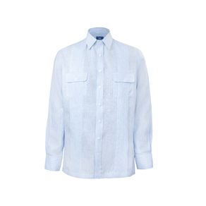 GuayaberaLucas100-LinenBlueStripes-S